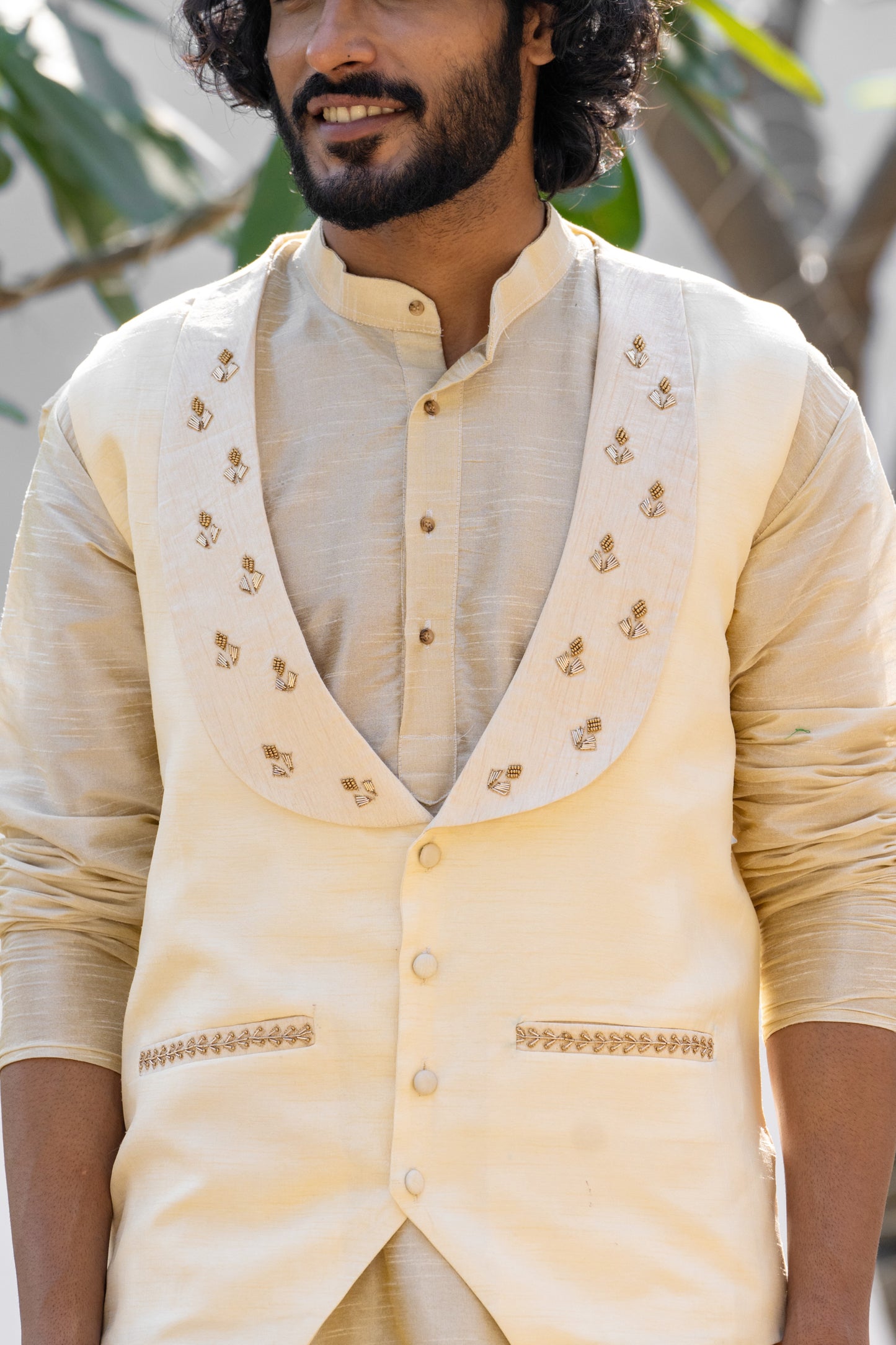 Silk Hand-Embroidered Waistcoat