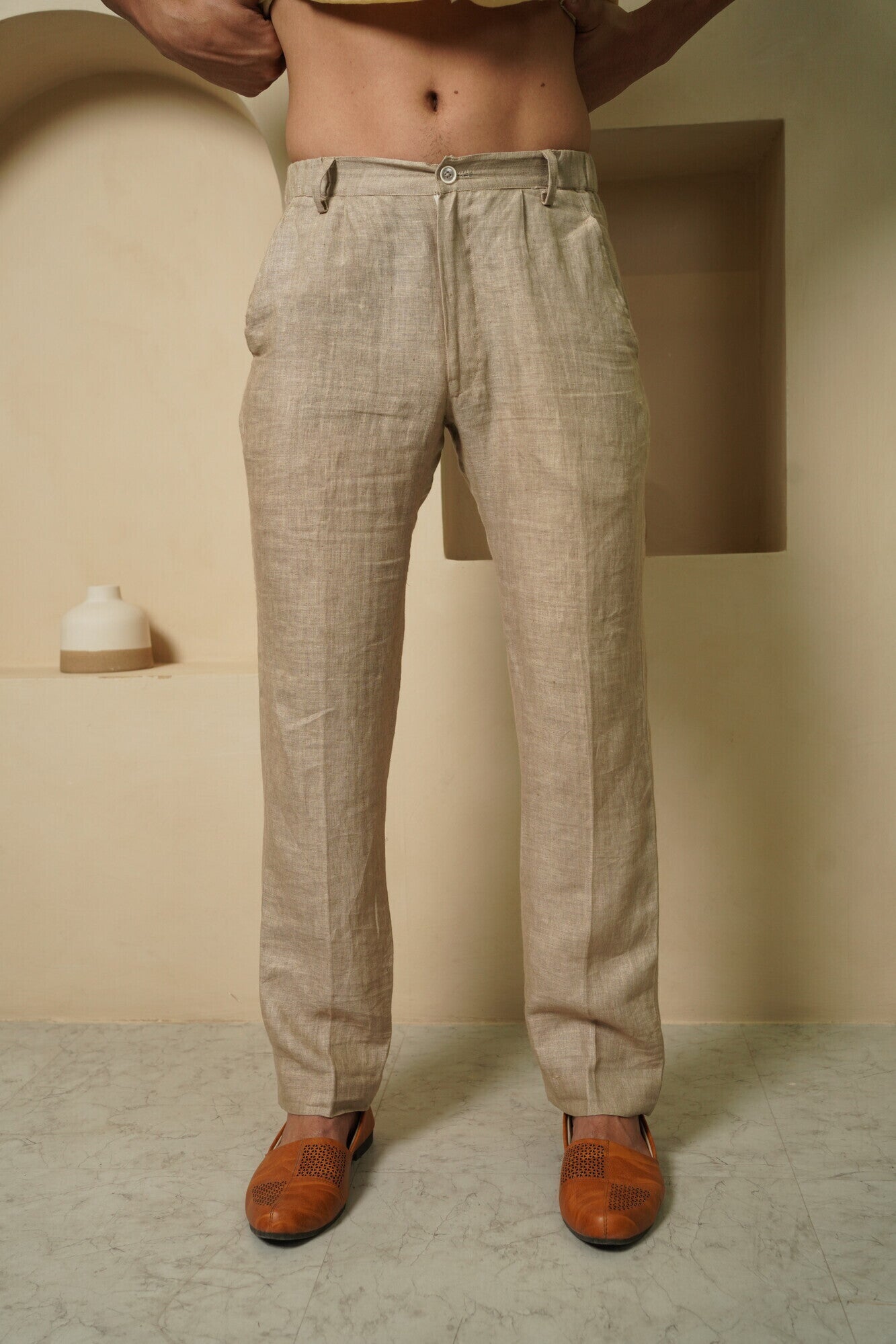 Linen Sraight Fit Trousers