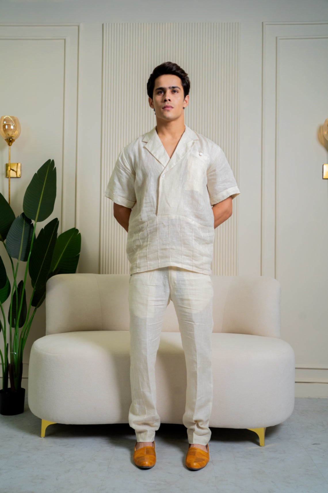 Shawl Collar Embroidered short kurta