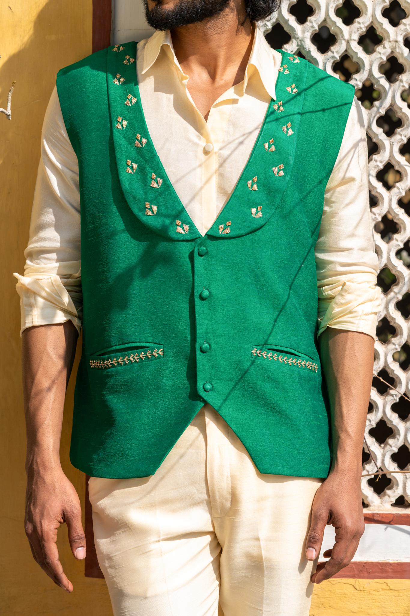 Silk Hand-Embroidered Waistcoat