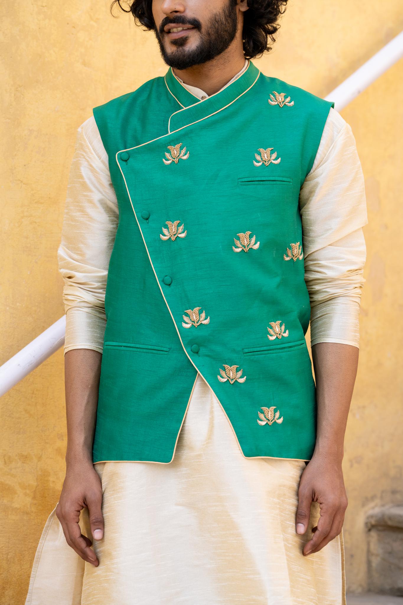 Hand-Embroidered Asymmetrical Waistcoat